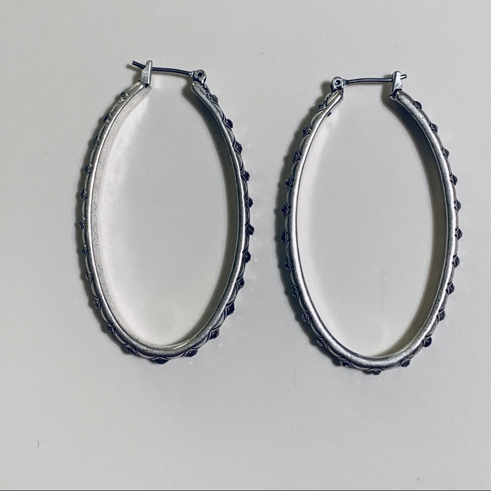 Silver Studded Hoops